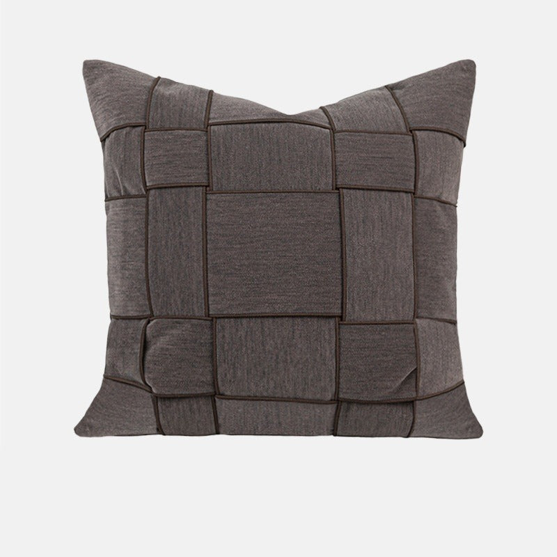 Chenille Basket-Weave Pillow with Insert, 20 × 20 in – Charcoal Taupe