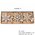 Wooden Snowflake Ornaments – Box of 12 – Set A