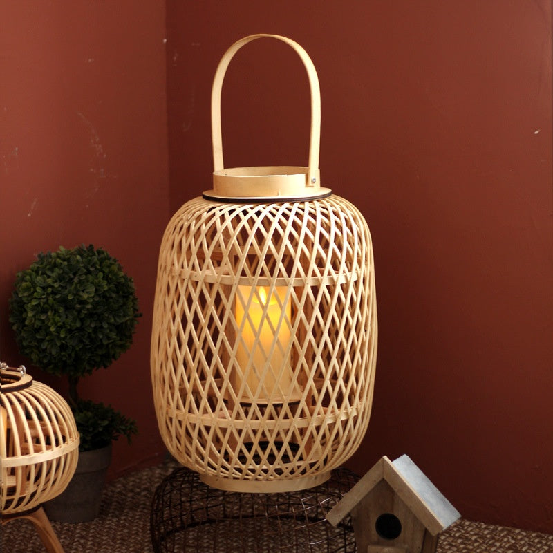 Diamond weave bamboo lantern – view 3