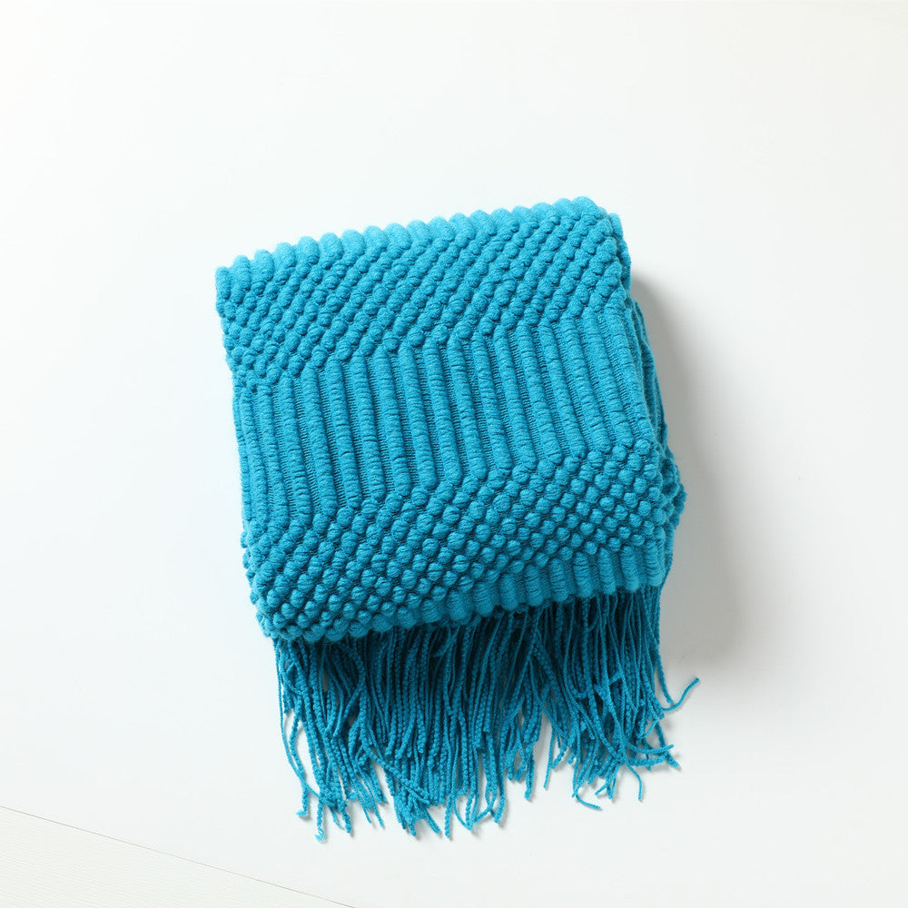 Knit throw blanket with tassels – view 11