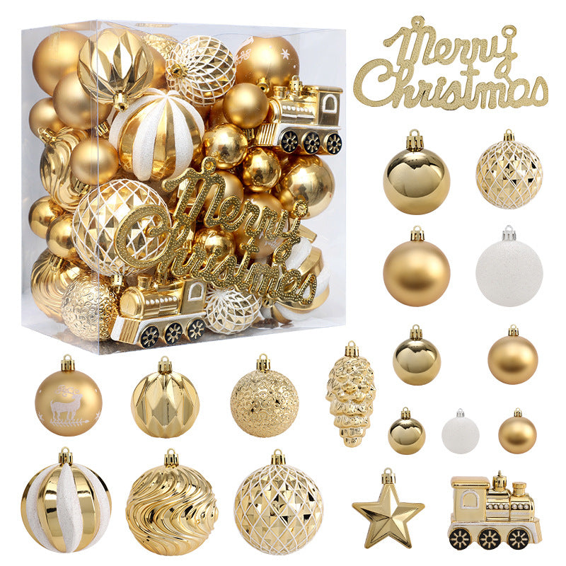 Gold and white Christmas ornament set, 65 pieces – view 5