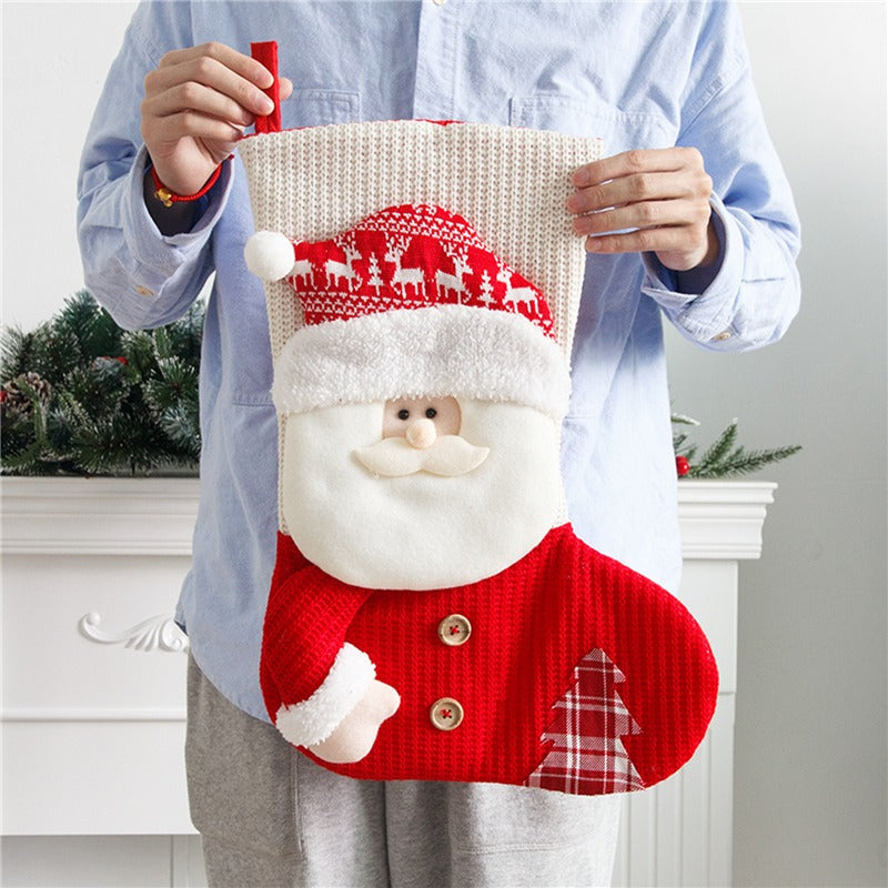 Knitted Santa and snowman Christmas stockings – view 5