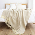 Herringbone woven throw with tassels – view 1