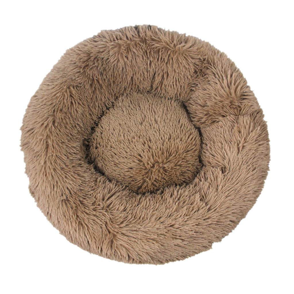 Fluffy donut dog bed in Taupe