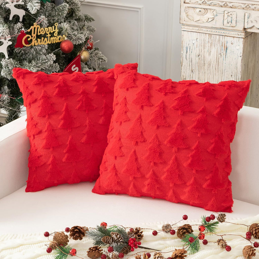 Plush Christmas tree pillow cover – view 3