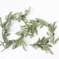 Frosted pine Christmas garland with pinecones – view 1