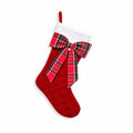 Classic Christmas stocking in red velvet, white plush or red tartan – view 2