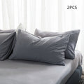 Washed cotton pillowcases in Light Grey, set of 2