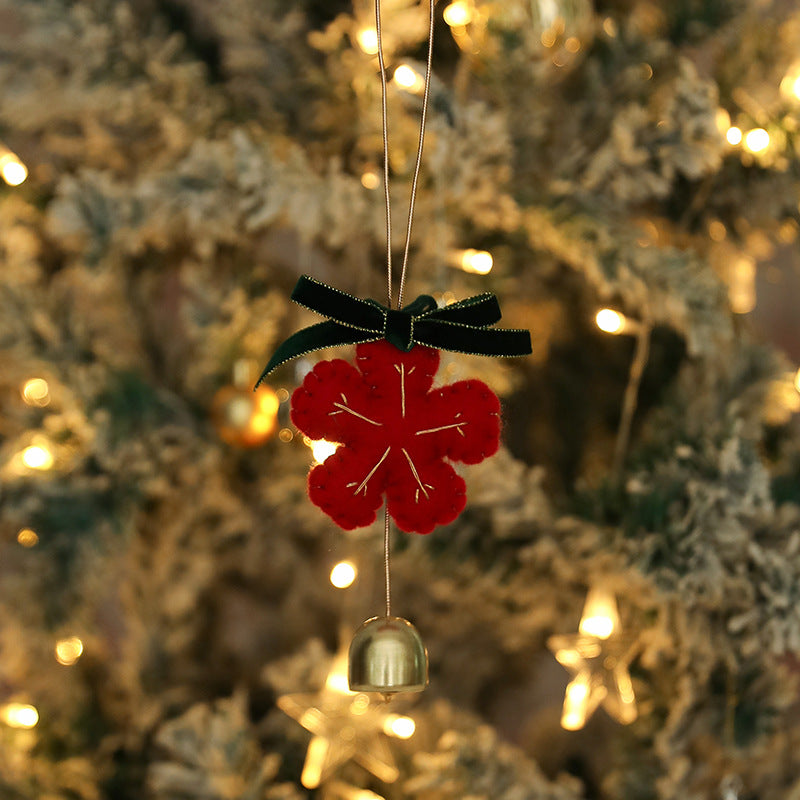 Felt Christmas Ornament – Stocking, Mitten, Tree or Snowflake – Red Snowflake
