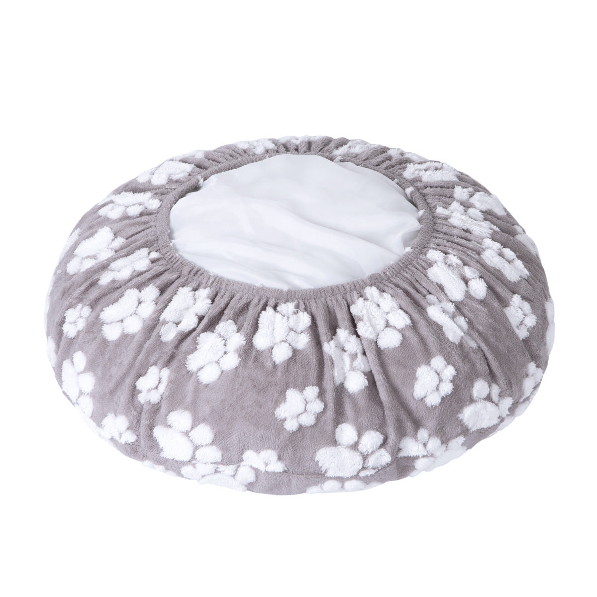 Paw print round pet bed cover – view 5