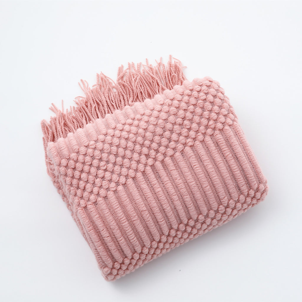 Knit throw blanket with tassels – view 7