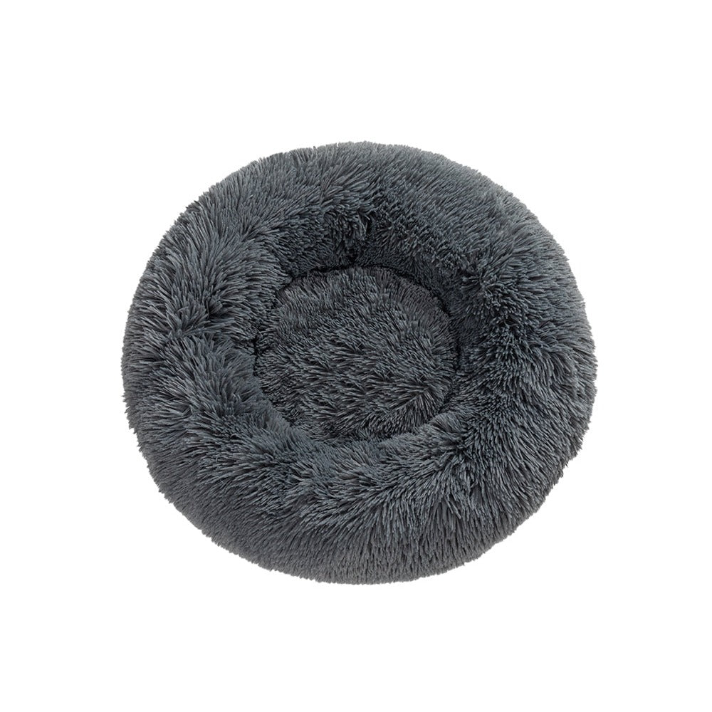 Fluffy donut dog and cat bed in Dark Grey