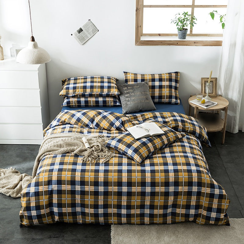 Plaid cotton bedding set – view 2