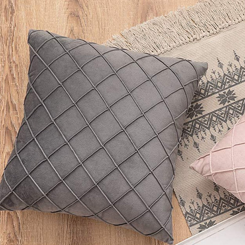 Velvet diamond pintuck pillow cover – view 7